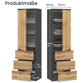 home collective Kleiderschrank 50 x 40 x 180 cm Anthrazit