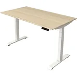 Kerkmann Move 4 elektrisch höhenverstellbarer Schreibtisch ahorn rechteckig, T-Fuß-Gestell weiß 140,0 x 80,0 cm