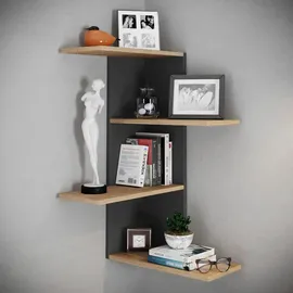 VCM Eckregal Holzwerkstoff 45x77x45 cm Schwarz