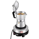 PUDLOR Espressokocher, Espressokocher Für 3 Tassen Kaffeekocher Camping Elektrische Espressomaschine Anzeigelicht Wärmeabfuhrlöcher Silikon-Pads Fünfstufige Temperaturregelung Und Sicherheitsventil
