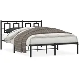 vidaXL Bettgestell mit Kopfteil Metall Schwarz 140x190 cm