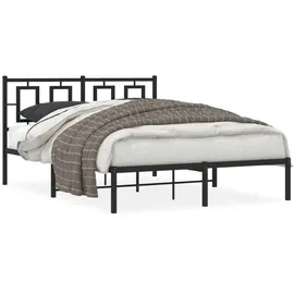 vidaXL Bettgestell mit Kopfteil Metall Schwarz 140x190 cm