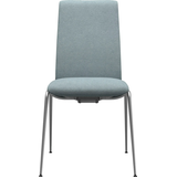 Polsterstuhl STRESSLESS "Laurel", blau (aqua dinamica, chrom matt), B:57cm H:92cm T:59cm, Microfaser DINAMICA (88% Polyester, 12% Polyurethan), Stühle, Polsterstuhl, Low Back, Größe M, mit Beinen aus Stahl in Chrom matt