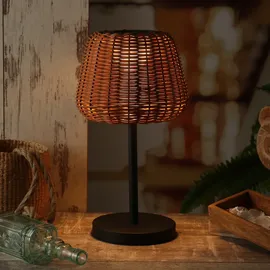 MARELIDA LED Garten Tischlampe Braun