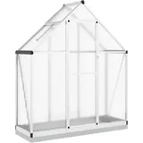 vidaXL Gewächshaus Aluminium Silber HKP 4 mm 1,0 m2