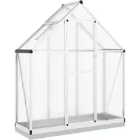 vidaXL Gewächshaus Aluminium Silber HKP 4 mm 1,0 m2