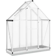 vidaXL Gewächshaus Aluminium Silber HKP 4 mm 1,0 m2