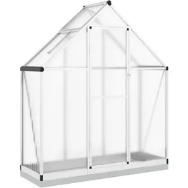 vidaXL Gewächshaus Aluminium Silber HKP 4 mm 1,0 m2