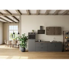 WIHO KÜCHEN Küchenzeile Elba 280 cm grau