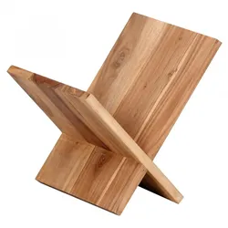 Kadima Design Zeitungsständer `Nako` Massiv: Handgefertigt, X-Form, Akazienholz, pflegeleicht. Beige, 29x28x31 cm