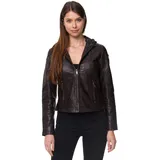 Tazzio Lederjacke Damen Leder Jacke Echtleder Biker Look F503 (L, Braun) - L