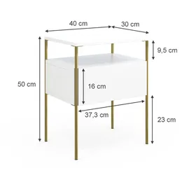 Vicco Nachttisch, Mira 40 x 50 cm 2er Set