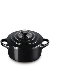 Le Creuset Mini Cocotte 10 cm schwarz glänzend