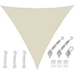 5x5x5 Sonnensegel Dreieckig Wasserdicht - Sonnenschutz Segel Set mit Befestigung