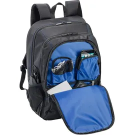 PEDEA Rucksack *First One* Wasserabweisender Freizeit Gaming Laptop Rucksack bis 17,3 (43,9cm), schwarz/blau