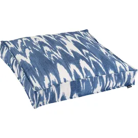 H.O.C.K. Bodenkissen "Amarador", blau (blau, navy, gemustert), B:60cm H:10cm L:60cm, Polyacryl (dralon), Dekokissen_Sitzkissen_Kissenhüllen, in Batik-Optik