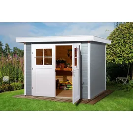 Weka Gartenhaus 227 Gr. 2 2,39 x 2,35 m grau Doppeltür