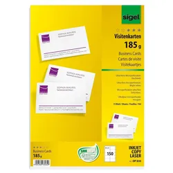 SIGEL Visitenkarten 185 g/m2 matt hochweiß