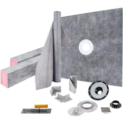 VEVOR Badabdichtung Duschabdichtung 1219,2x1219,2mm mit zentralem Ablauf PVC
