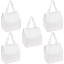 TOPS Knives 5 x Kühltasche Groß Einkaufstasche ca. 35,5 x 25 x 38 cm Reißverschluss – Isoliertasche für Flaschen & Lebensmittel –
