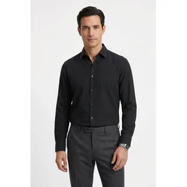 Boss Leinenhemd Regular Fit Schwarz L