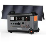 OSCAL 3600Wh Tragbare Powerstation 3600W Solargenerator mit 400W Solarpanel