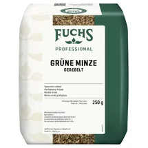 FUCHS Professional Grüne Minze gerebelt | Für orientalische und herzhafte Gerichte | Profi-Qualität für Großverbraucher und Gastronomie | 250 g im Beutel