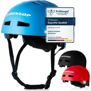 Dunlop SPORTS Fahrradhelm Kinder Jugendliche Erwachsene - Test - Leichter robuster Urban Allrounder Helm, 14 Fach belüftet, Schnellverschluss, Aut... - Blau