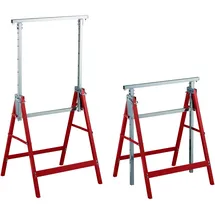 Relaxdays Klappbock 2er Set Stahl 7-fach höhenverstellbar rot/Silber