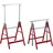 Relaxdays Klappbock 2er Set Stahl 7-fach höhenverstellbar rot/Silber