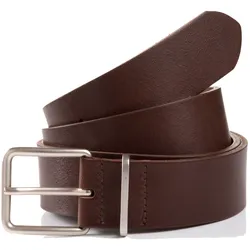Ledergürtel TOM TAILOR "TTREGGIE", Damen, Gr. 95, braun (braun uni), Rindsleder, unifarben, casual, Gürtel, 3,5 cm breiter Damengürtel, Must-Have zu Denim und Formell
