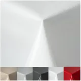 Wachstuchtischdecke Tischdecke abwaschbar PVC Plastik-Tischdecken Gartentischdecke RUND OVAL ECKIG Rechteckig Outdoor Wachs Tafeldecke (Weiss, Oval 135x180cm)