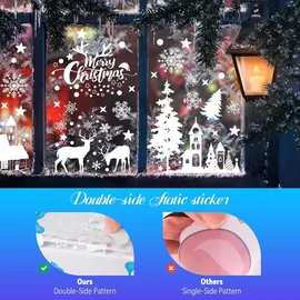 luxuskollektion Fensterbilder Weihnachten Selbstklebend Weiß Schneeflocken