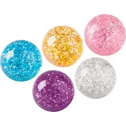 BRUNNEN 103668306 Gummiball Flummi Glitter, sortiert