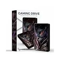 SUHSAI Externe Festplatte 1TB Tragbare Festplatte Gaming Externe Festplatte Backup-Laufwerk USB 3.0 Datenspeicherlaufwerk Ninja Cat Gedruckte Festplatte Kompatibel mit Mac Desktop PS4 PS5 Xbox One