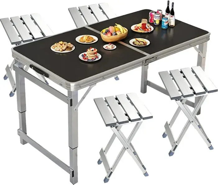 Huacan Outdoor Nachtmarktstand Tragbarer Klapptisch und Stuhl 1 Set