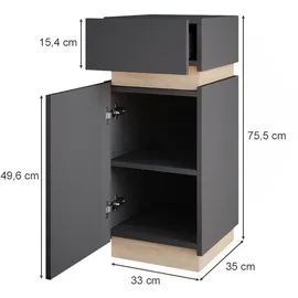 Vicco Gloria Midischrank 33 x 75,5 cm Anthrazit