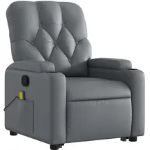 vidaXL Massagesessel mit Aufstehhilfe Kunstleder 142 x 75 x 100 cm Grau