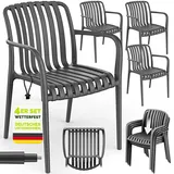 tillvex Gartenstuhl 4er Set 120 x 120 x 120 cm schwarz