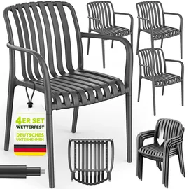 tillvex Gartenstuhl 4er Set 120 x 120 x 120 cm schwarz