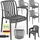 tillvex Gartenstuhl 4er Set 120 x 120 x 120 cm schwarz