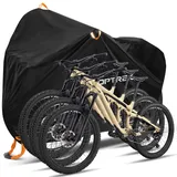 toptrek Fahrradabdeckung für 3 Fahrräder Wasserdicht 210D Oxford-Gewebe Fahrradgarage Outdoor 220 x 120 x 110 cm Hochwertige Fahrrad Abdeckplane mit Schlossösen Sonnenschutz Reißfestigkeit mit Beutel