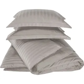 De Witte Lietaer Zygo Gestreift Taupe 240 x 220 cm + 2 x 40 x 80 cm