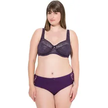 Ulla Popken Damen große Größen Übergrößen Plus Size Bügel-BH, Blütenspitze, Vollspitze aubergine 115C 727062846-115C