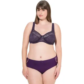 Ulla Popken Damen große Größen Übergrößen Plus Size Bügel-BH, Blütenspitze, Vollspitze aubergine 115C 727062846-115C