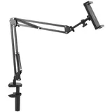 Tablet-Ständer, Handy-Halterung für Schreibtischmontage, Robuster, Verstellbarer Arm, Handy-Tablet-Halterung, Tablet-Halterung, Handy-Klemmclip für Alle Handys oder Tablets Bis