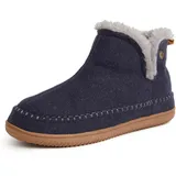 Dearfoams Herren Alpine Brixen Indoor/Outdoor Memory Foam Boot Slipper, Marineblau, meliert, X-Large