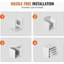 Vevor Briefablage Dokumentenablage 355x305x330mm Ablagefächer Organizer, (Weiß,