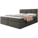Mirjan24 Boxbett, Grau, Fichte, H3, Höhe ca. 19 cm, Rechteckig, 140x200 cm, Schlafzimmer, Betten, Boxspringbetten