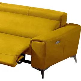 Egoitaliano "Suzette, Designsofa mit hohem Sitzkomfort", mit Recamiere, inkl. 1 elektronischen Relaxfunktion, L-Form gelb,